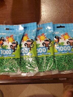 Perler Set Of 4 Bags Of 1000 Green Fuse Beads - Pack of 4